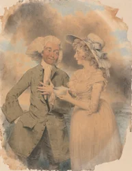 John Edwin et Mme Mary Wells en tant que Lingo et Cowslip dans "The Agreeable Surprise"