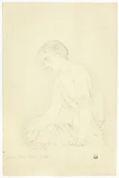 Statue de fille assise