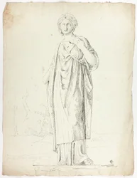 Statue antique de femme drapée debout