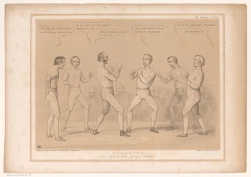 Caricature avec Lord Bentinck et Lord Lyndhurst dans un match de boxe