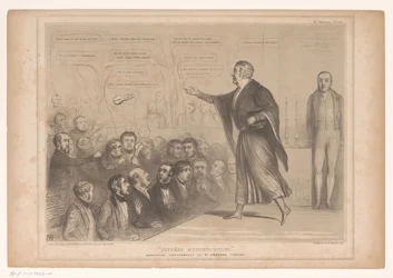Caricature de Sir Robert Peel en magicien