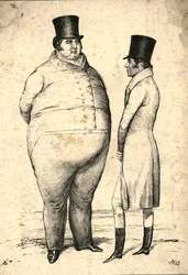 Deux personnages de grand poids sur le gazon. Question : lequel est le plus lourd