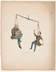 Balance avec les écrivains Walter Scott et Thomas Moore, The balance of public favor (titre sur l