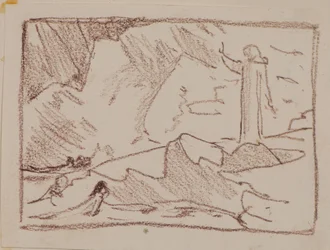 Columba bénissant des sirènes (crayon)