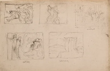 Sans Titre [Cinq croquis de figures]