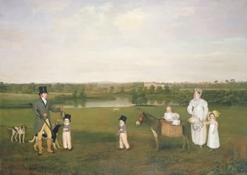 William Hetton Cooke avec sa femme et ses enfants à Worleston Rookery, Chester