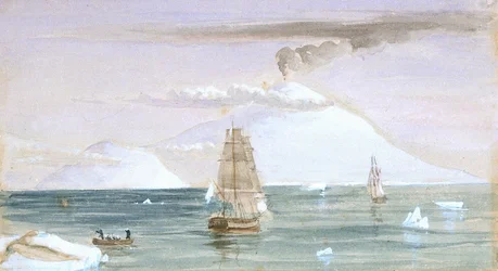 Île Beaufort et Mont Erebus. Découvert le 28 janvier 1841