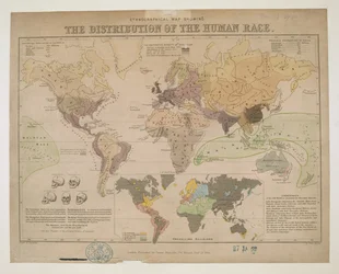 Carte ethnographique, montrant la distribution de la race humaine