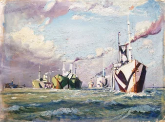 Un Cunarder (paquebot), vers 1918