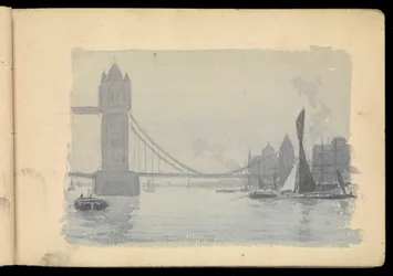 Scène de Londres sur la Tamise, carnet de croquis
