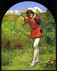Ferdinand ensorcelé par Ariel. Peinture de John Everett Millais