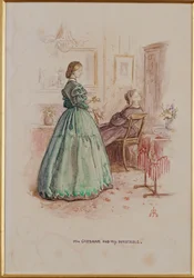 Mme Gresham et Mlle Dunstable : Une illustration de "Framley Parsonage", 1861