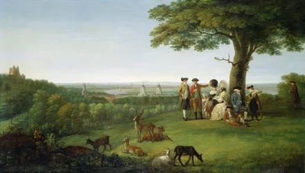 One Tree Hill, Greenwich, avec Londres au loin, 1779
