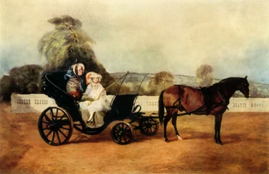 Une grand-mère victorienne conduisant une calèche