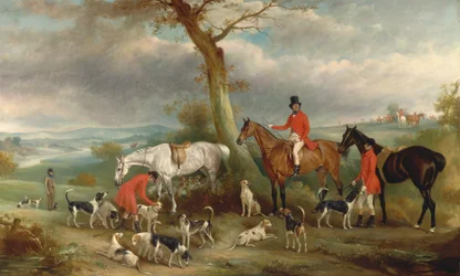 Thomas Wilkinson, M.F.H., avec les foxhounds de Hurworth
