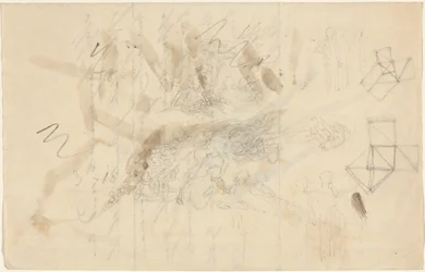 Anges descendant vers les filles des hommes, probablement vers 1821 (graphite)