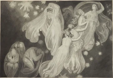Des anges guident une âme vers le ciel