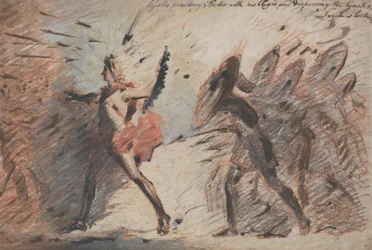 Apollon précédant Hector avec son égide et dispersant les Grecs, conférences de Fuseli