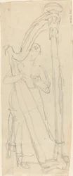Femme jouant de la harpe (Lavinia Banks ?)