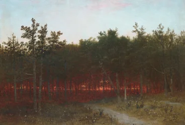 Crépuscule dans les cèdres à Darien, Connecticut, 1872