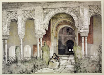 Entrée de la salle des Deux Sœurs, de 