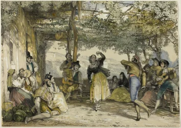 Paysans espagnols dansant le Boléro