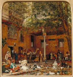 Étude pour "La cour de la maison du patriarche copte au Caire".