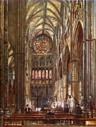 Intérieur du transept nord (lithographie couleur)