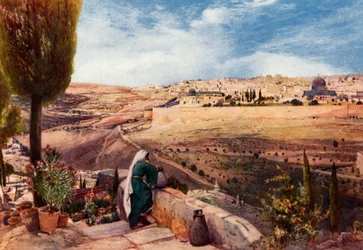 Jérusalem depuis le mont des Oliviers où le Christ a pleuré sur la ville, 1902