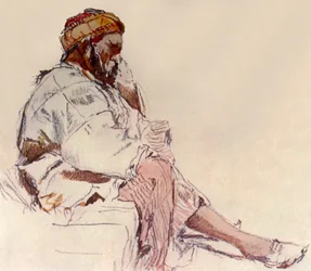 Paysanne syrienne assise : de profil, 1902