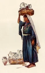 Paysanne syrienne avec des récipients de lait, 1902