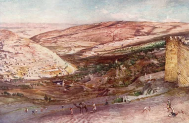 La Rencontre des vallées de Hinnom et de Josaphat, vue depuis le point est des murs de Sion