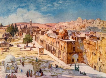 Côté ouest de la zone du temple depuis les casernes près du site de la tour d