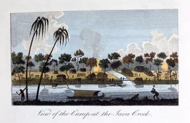 Vue du camp au ruisseau Java, 1813