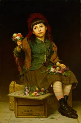 Acheter un bouquet, vers 1881