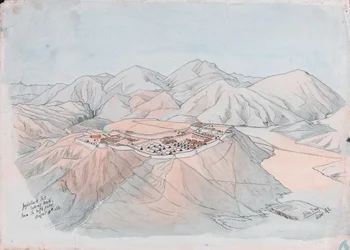 Poste de Jugdullack regardant vers le nord depuis le haut piquet, 9 août 1880