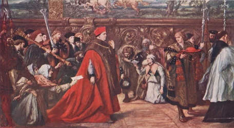 Le cardinal Wolsey allant en procession à Westminster Hall 1515
