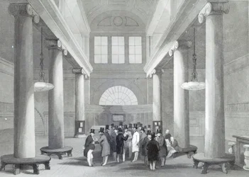 Bourse, gravée par Henry Melville, vers 1842