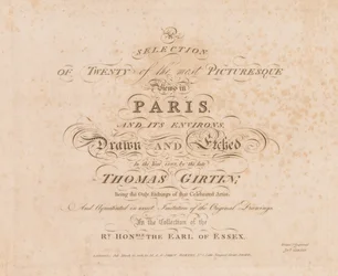 Une sélection de vingt des vues les plus pittoresques de Paris et de ses environs : Page de titre