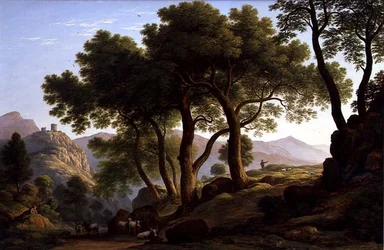 Paysage boisé romantique
