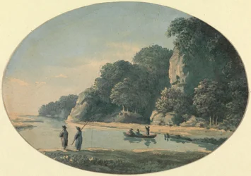 Rivière avec des pêcheurs