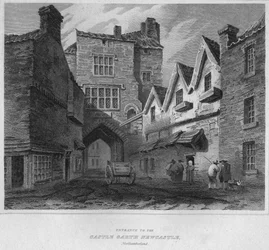 Entrée du château Garth Newcastle, Northumberland, 1814