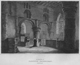 Intérieur de la cathédrale de Carlisle, Cumberland, 1814