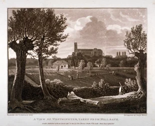Vue de Westminster depuis Millbank, Londres, 1807
