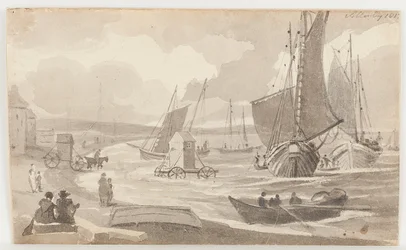 Machines de bain à Allonby, Cumbria, 1812