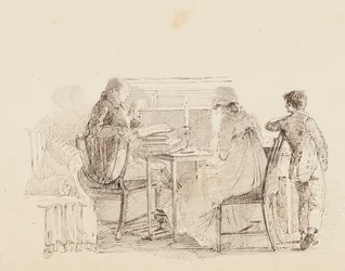 Trois près de la cheminée, 1805