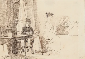 Deux enfants et une femme au piano, 1807