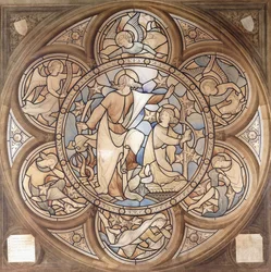 Hommage à Pugin, un dessin de vitrail, c.1850