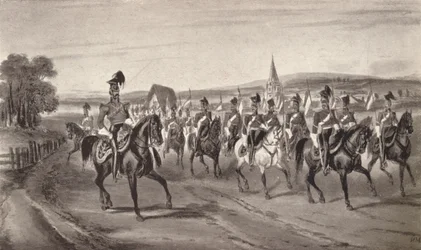 En route pour la revue 16e lanciers, 1850-1909