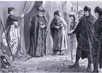 Ivan Chichman III livre sa sœur au sultan Mourad Ier, 1366 apr. J.-C., tiré de Hutchinson